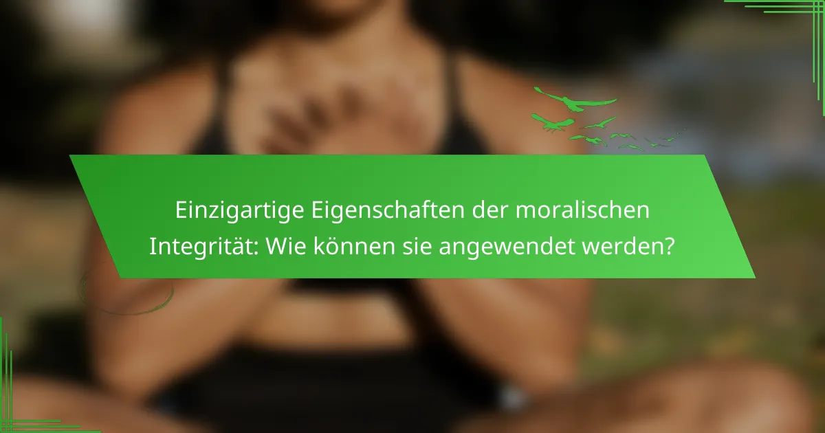 Einzigartige Eigenschaften der moralischen Integrität: Wie können sie angewendet werden?