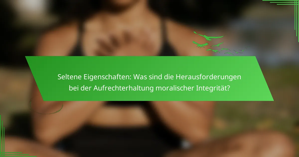 Seltene Eigenschaften: Was sind die Herausforderungen bei der Aufrechterhaltung moralischer Integrität?
