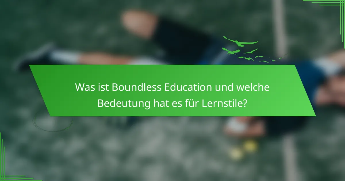 Was ist Boundless Education und welche Bedeutung hat es für Lernstile?