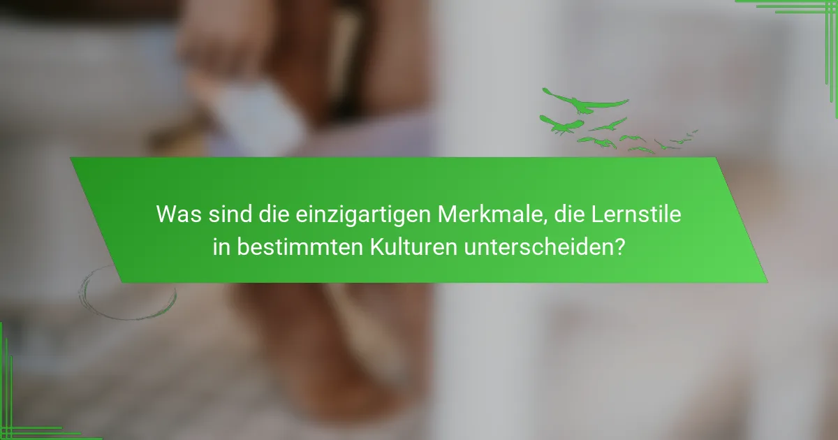 Was sind die einzigartigen Merkmale, die Lernstile in bestimmten Kulturen unterscheiden?