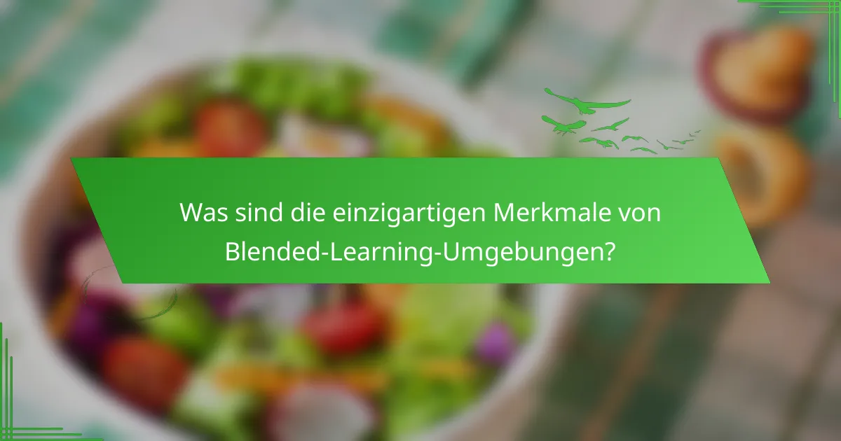 Was sind die einzigartigen Merkmale von Blended-Learning-Umgebungen?