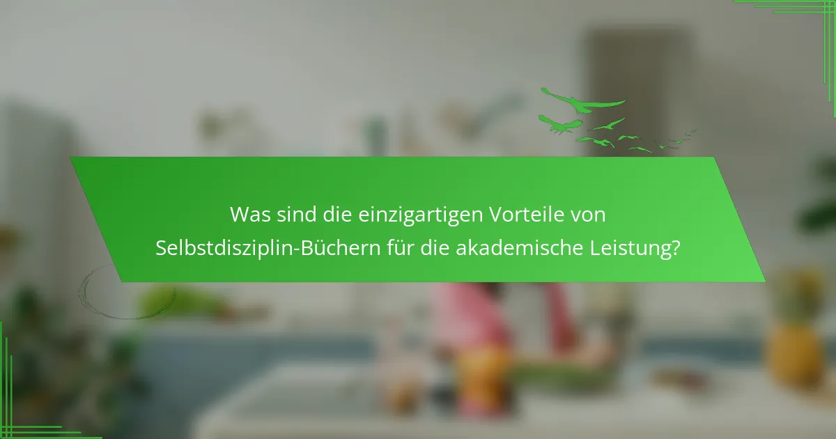 Was sind die einzigartigen Vorteile von Selbstdisziplin-Büchern für die akademische Leistung?