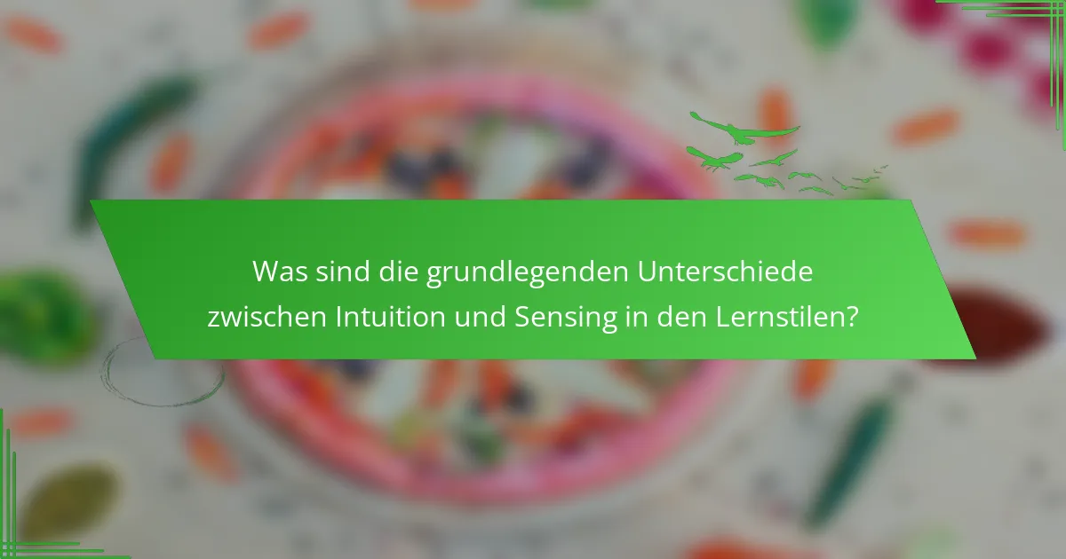 Was sind die grundlegenden Unterschiede zwischen Intuition und Sensing in den Lernstilen?