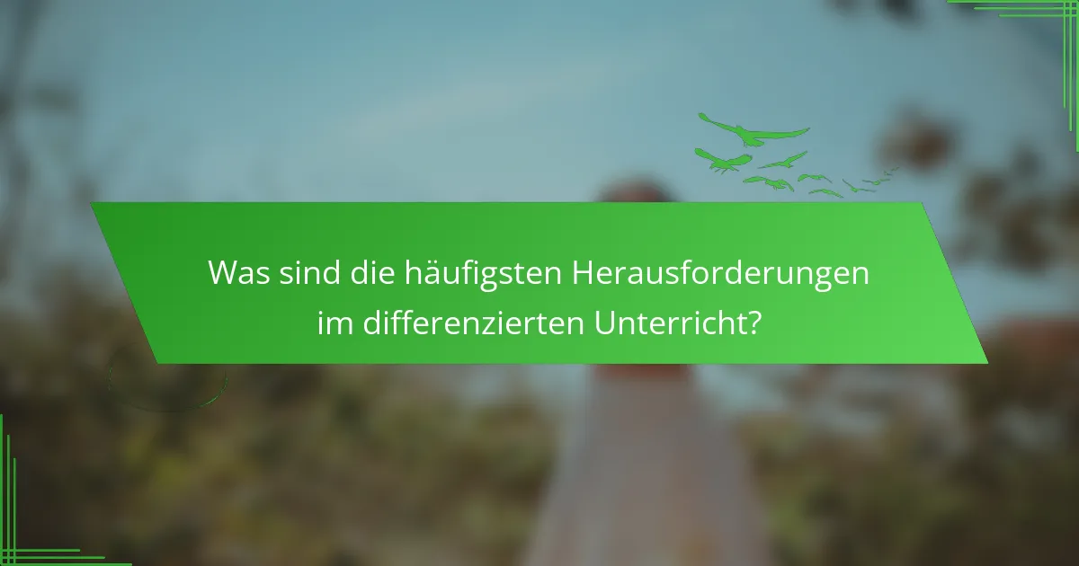 Was sind die häufigsten Herausforderungen im differenzierten Unterricht?