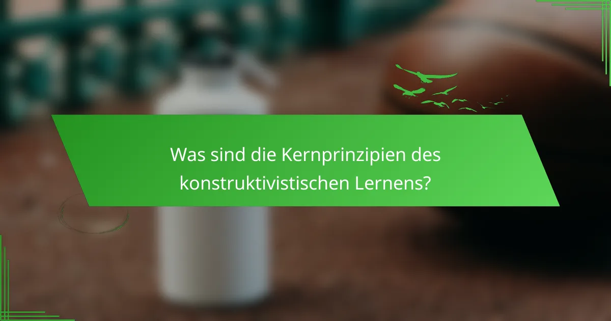 Was sind die Kernprinzipien des konstruktivistischen Lernens?
