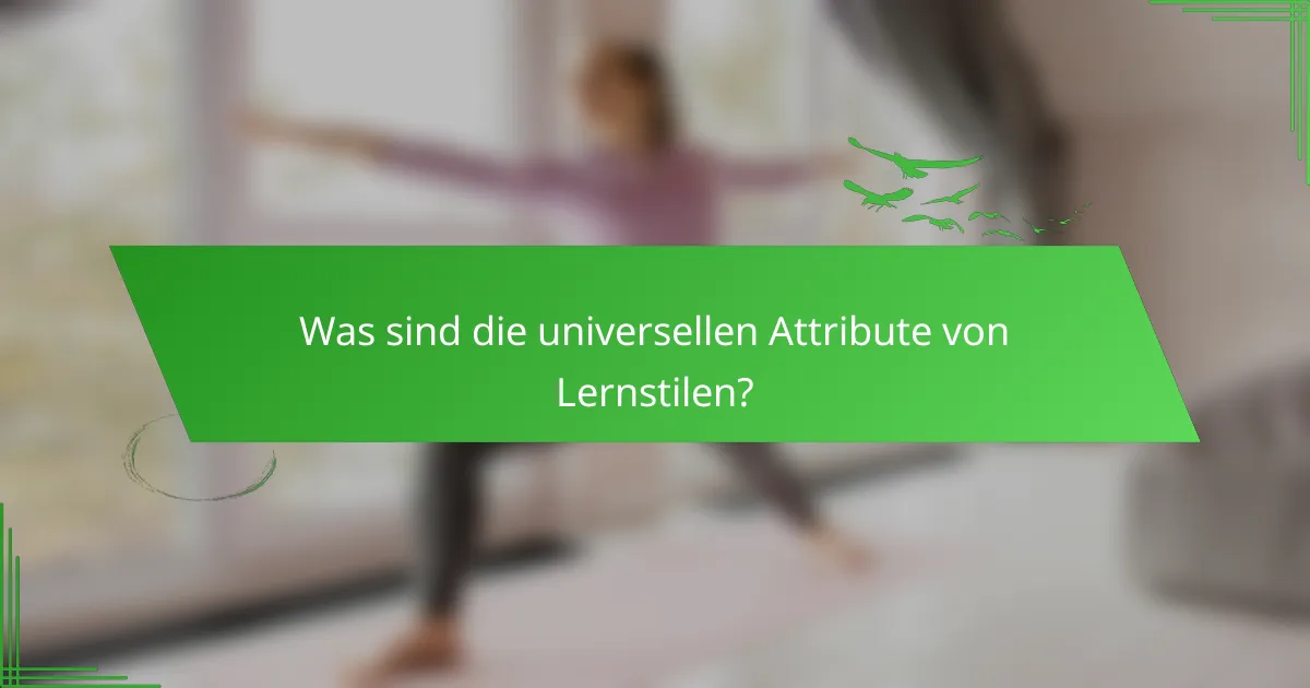 Was sind die universellen Attribute von Lernstilen?