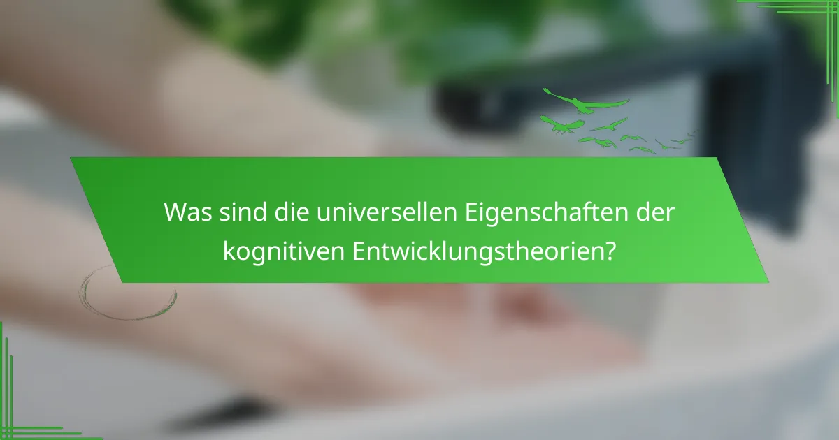 Was sind die universellen Eigenschaften der kognitiven Entwicklungstheorien?