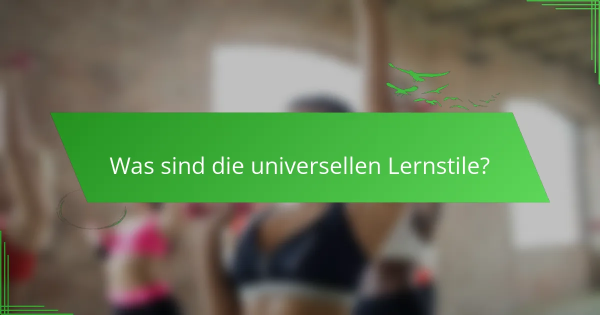 Was sind die universellen Lernstile?