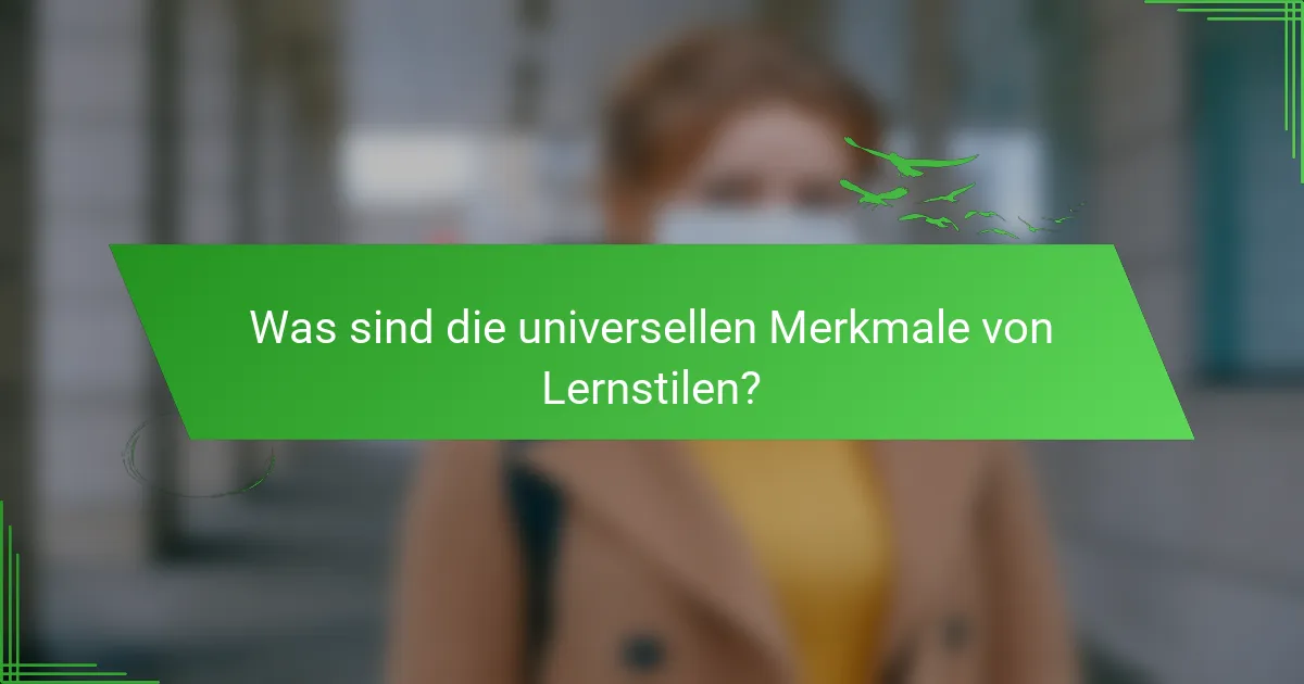 Was sind die universellen Merkmale von Lernstilen?