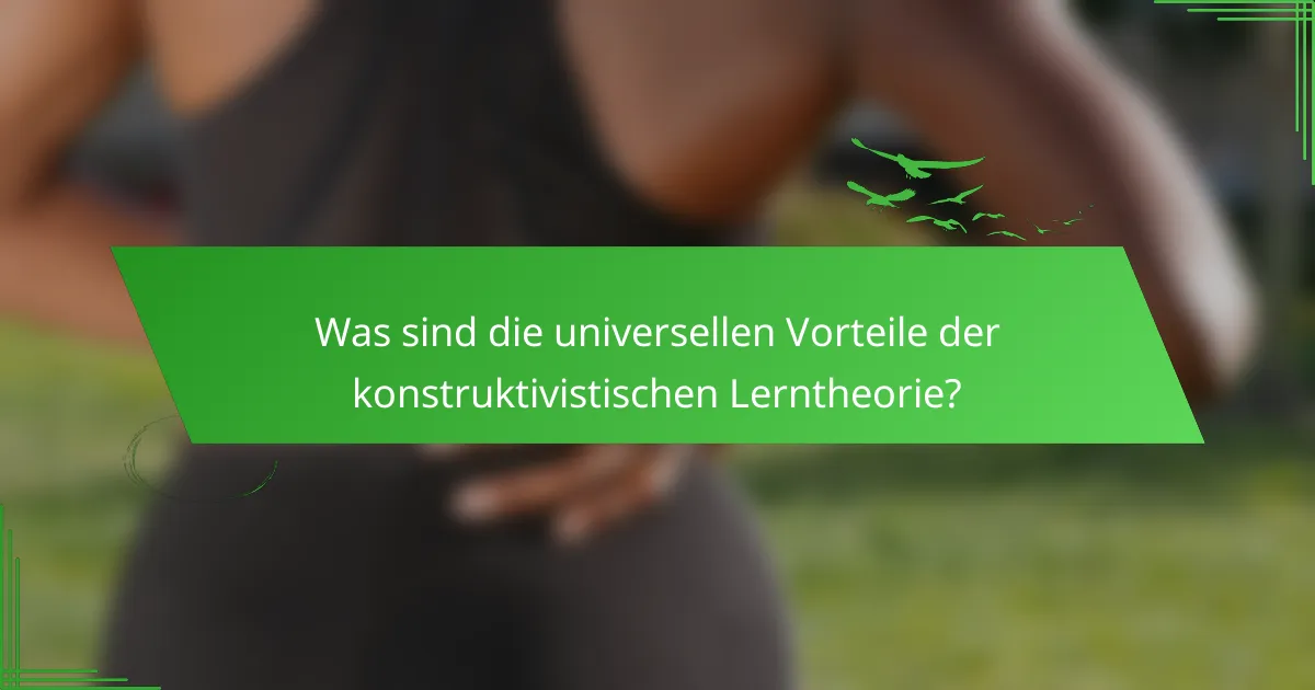 Was sind die universellen Vorteile der konstruktivistischen Lerntheorie?