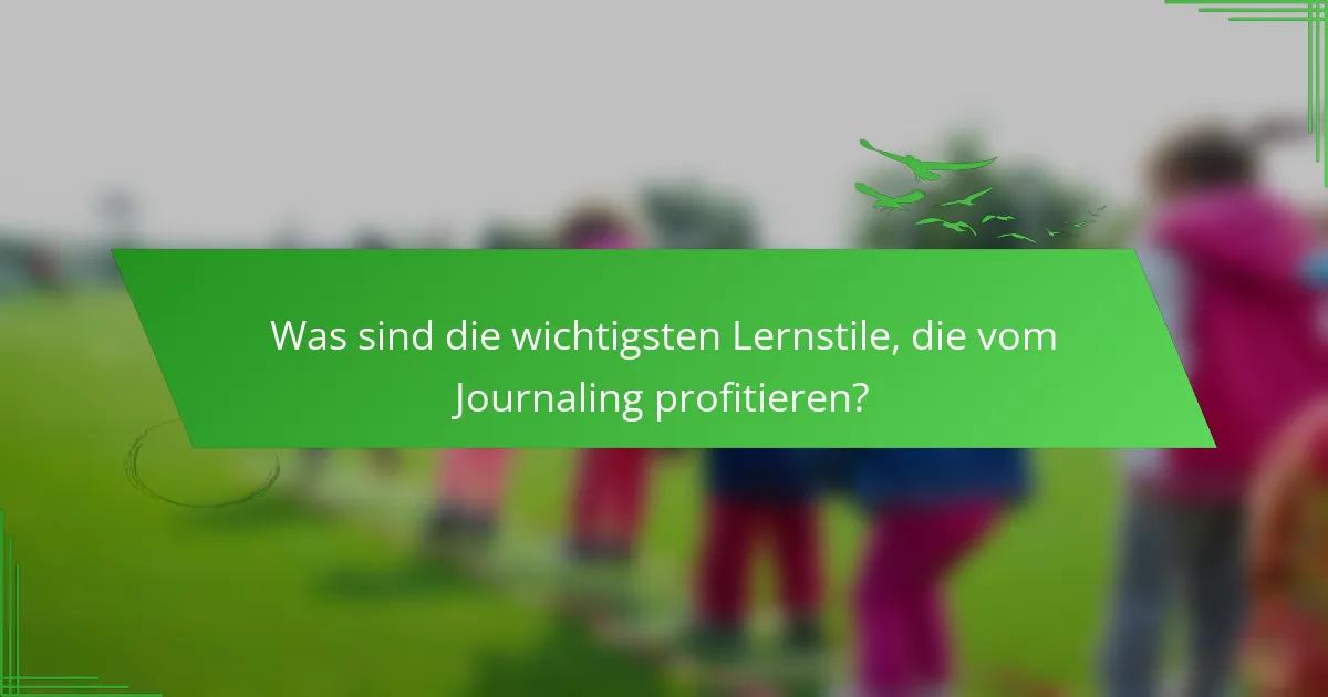 Was sind die wichtigsten Lernstile, die vom Journaling profitieren?