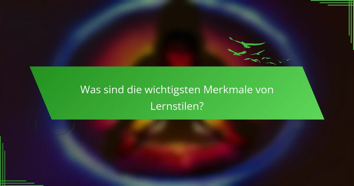 Was sind die wichtigsten Merkmale von Lernstilen?