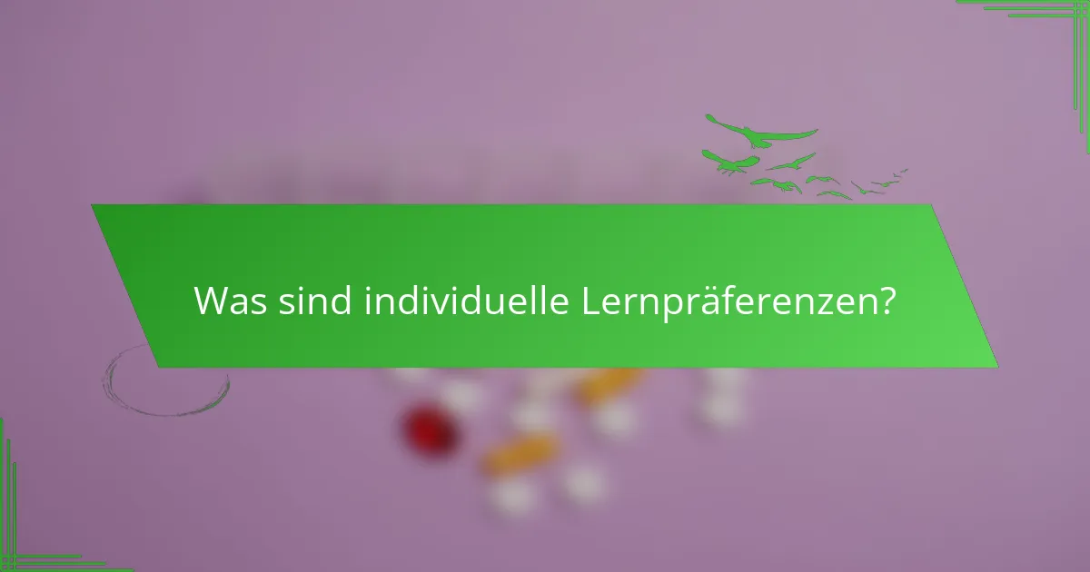 Was sind individuelle Lernpräferenzen?