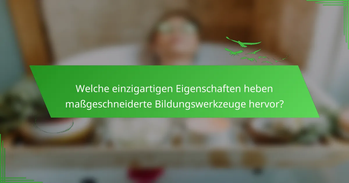 Welche einzigartigen Eigenschaften heben maßgeschneiderte Bildungswerkzeuge hervor?