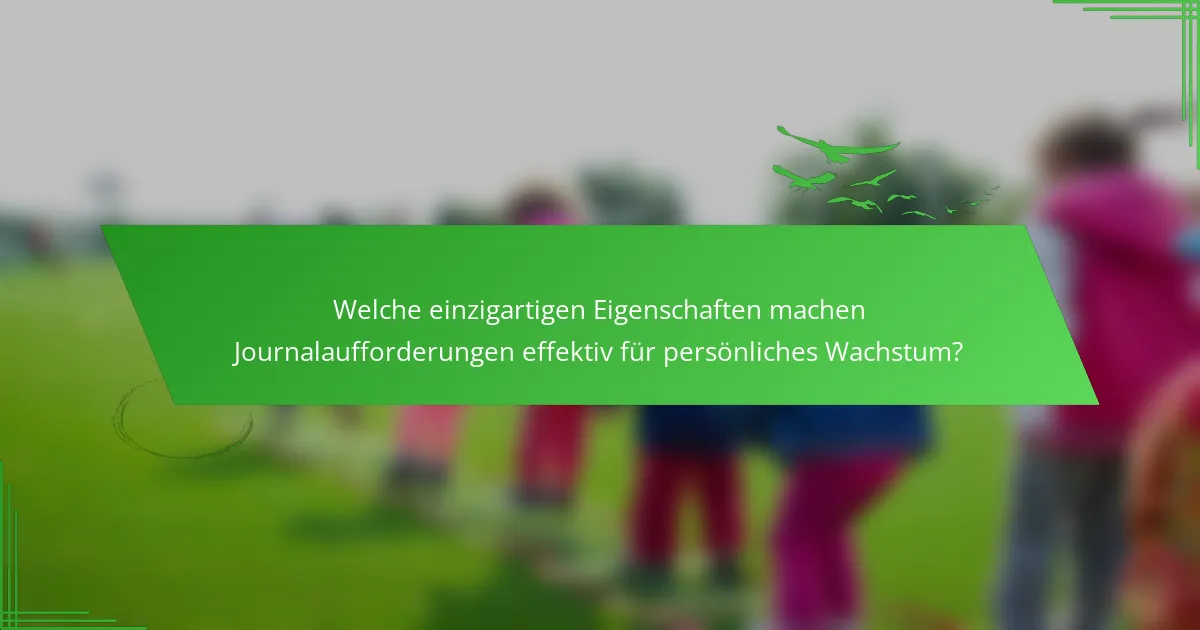 Welche einzigartigen Eigenschaften machen Journalaufforderungen effektiv für persönliches Wachstum?
