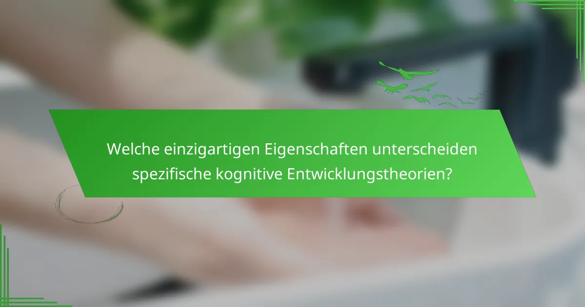 Welche einzigartigen Eigenschaften unterscheiden spezifische kognitive Entwicklungstheorien?