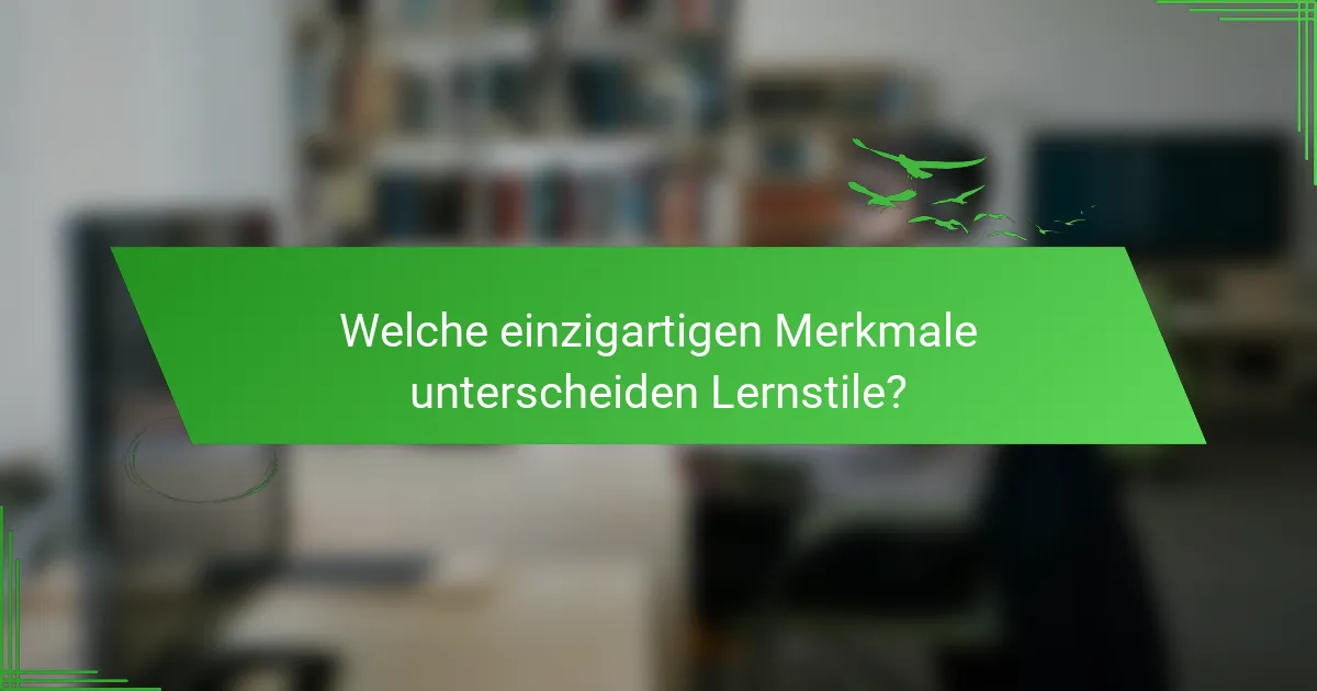 Welche einzigartigen Merkmale unterscheiden Lernstile?