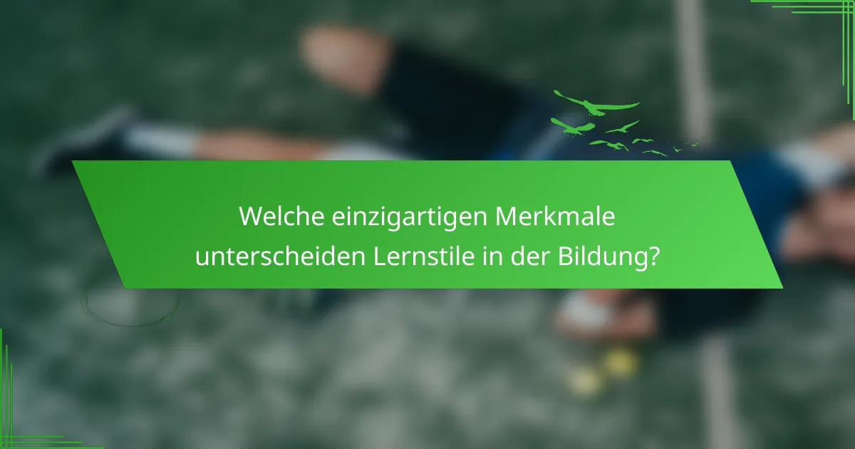 Welche einzigartigen Merkmale unterscheiden Lernstile in der Bildung?