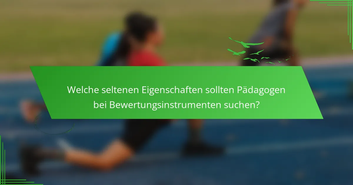 Welche seltenen Eigenschaften sollten Pädagogen bei Bewertungsinstrumenten suchen?