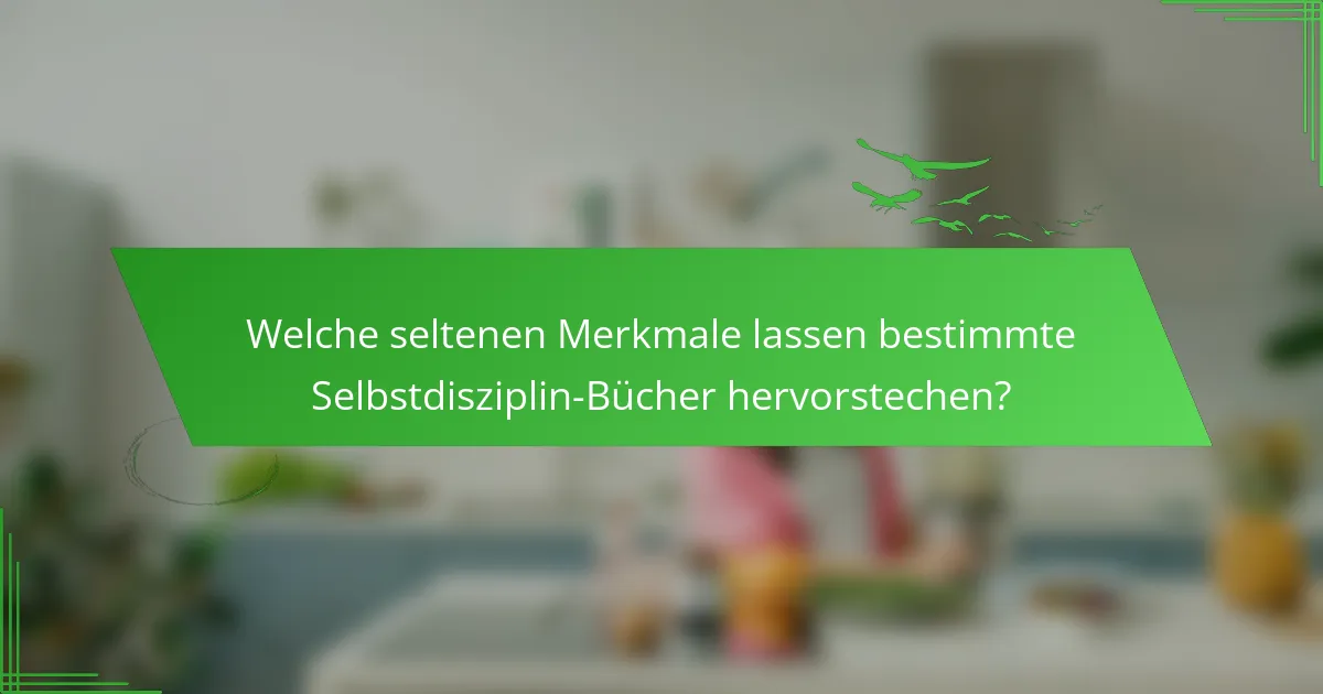 Welche seltenen Merkmale lassen bestimmte Selbstdisziplin-Bücher hervorstechen?