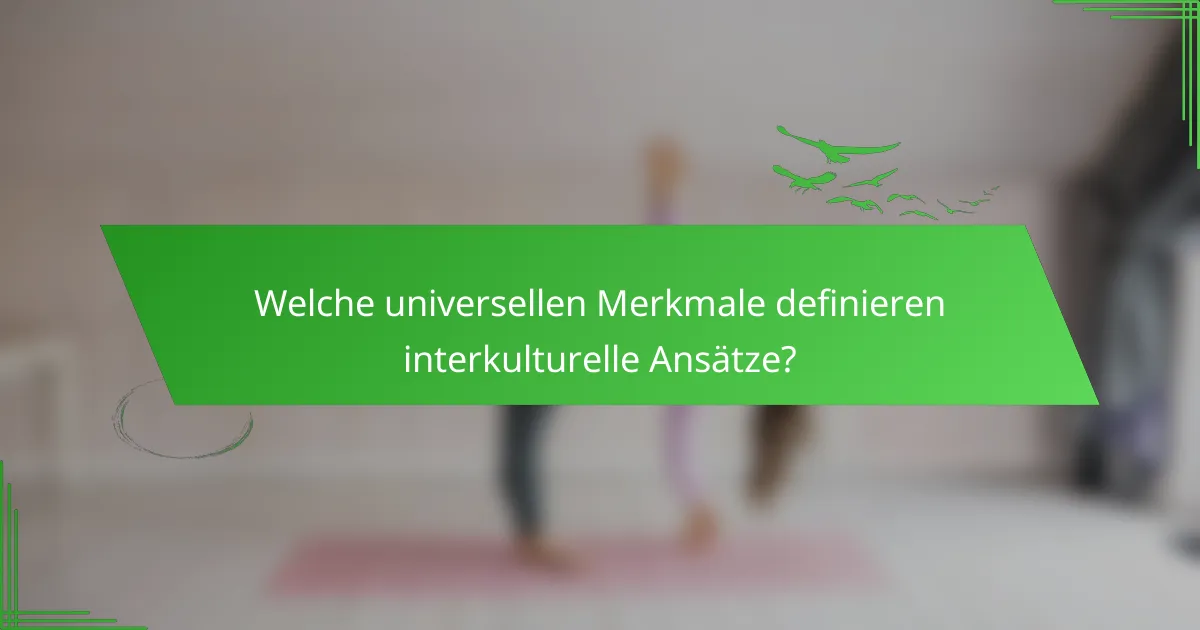 Welche universellen Merkmale definieren interkulturelle Ansätze?