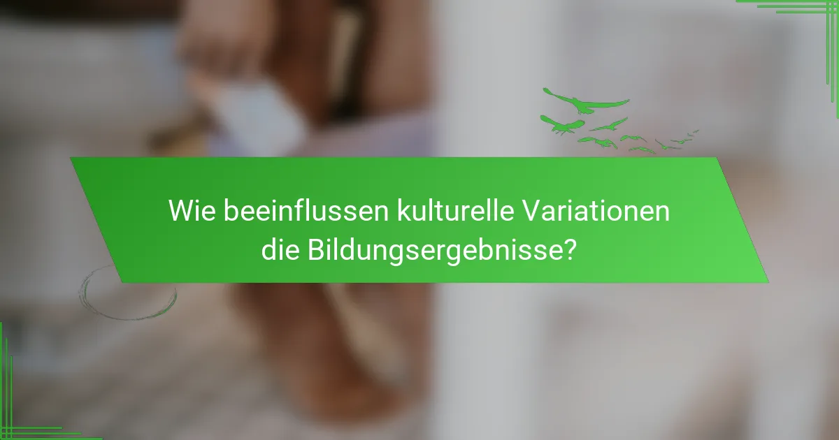 Wie beeinflussen kulturelle Variationen die Bildungsergebnisse?