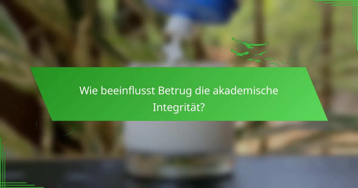 Wie beeinflusst Betrug die akademische Integrität?