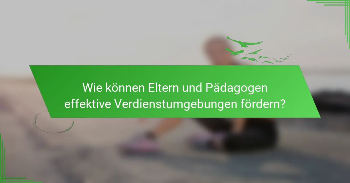 Wie können Eltern und Pädagogen effektive Verdienstumgebungen fördern?