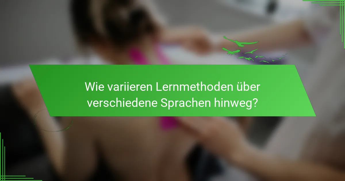Wie variieren Lernmethoden über verschiedene Sprachen hinweg?